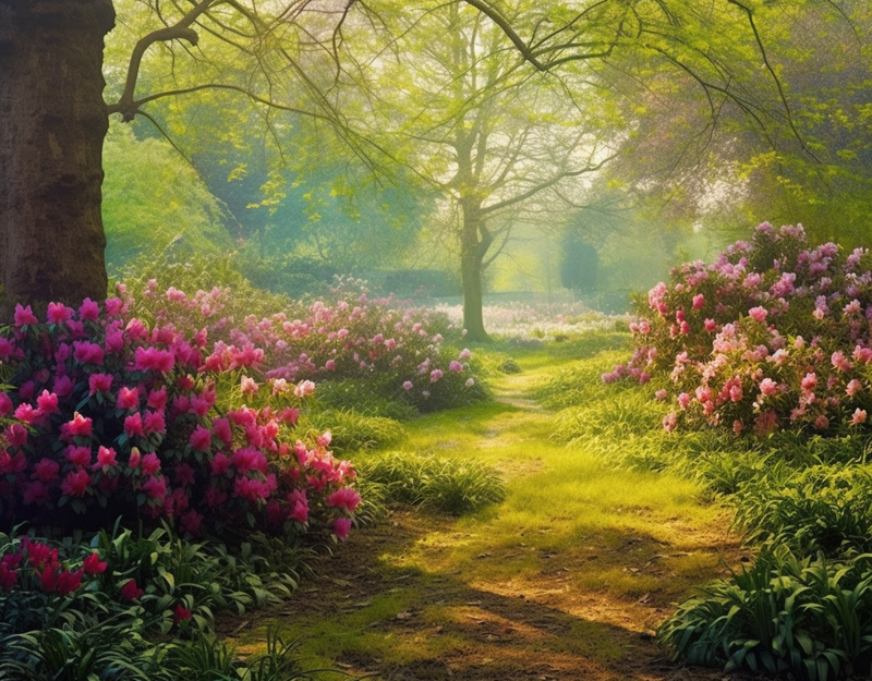 绿红色花园草地大树实拍风景背景,高清,摄影图,摄影图片,图片大全,摄影图免费下载